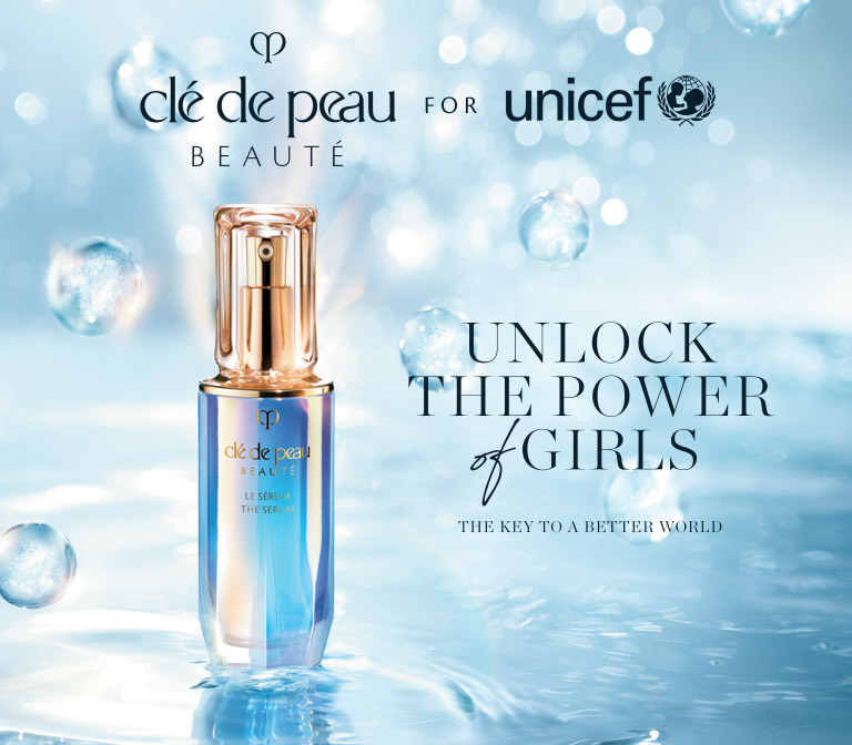 Clé de Peau Beauté for UNICEF. For every purchase of The Serum, a donation will be made to UNICEF.