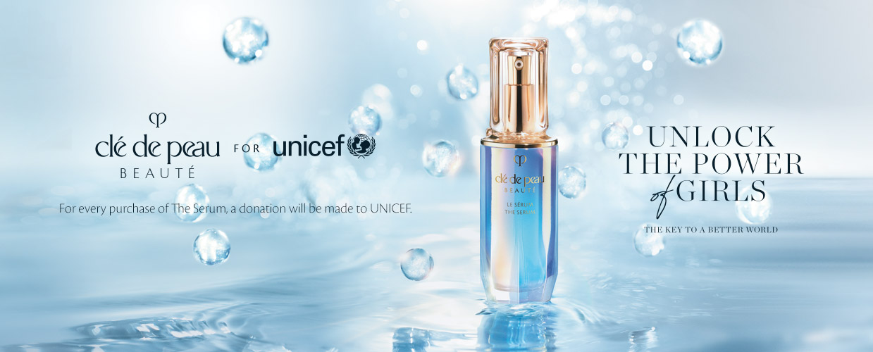Clé de Peau Beauté for UNICEF. For every purchase of The Serum, a donation will be made to UNICEF.
