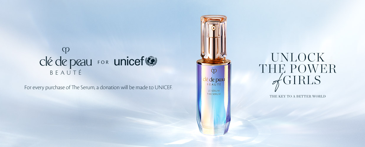 Clé de Peau Beauté for UNICEF. For every purchase of The Serum, a donation will be made to UNICEF.