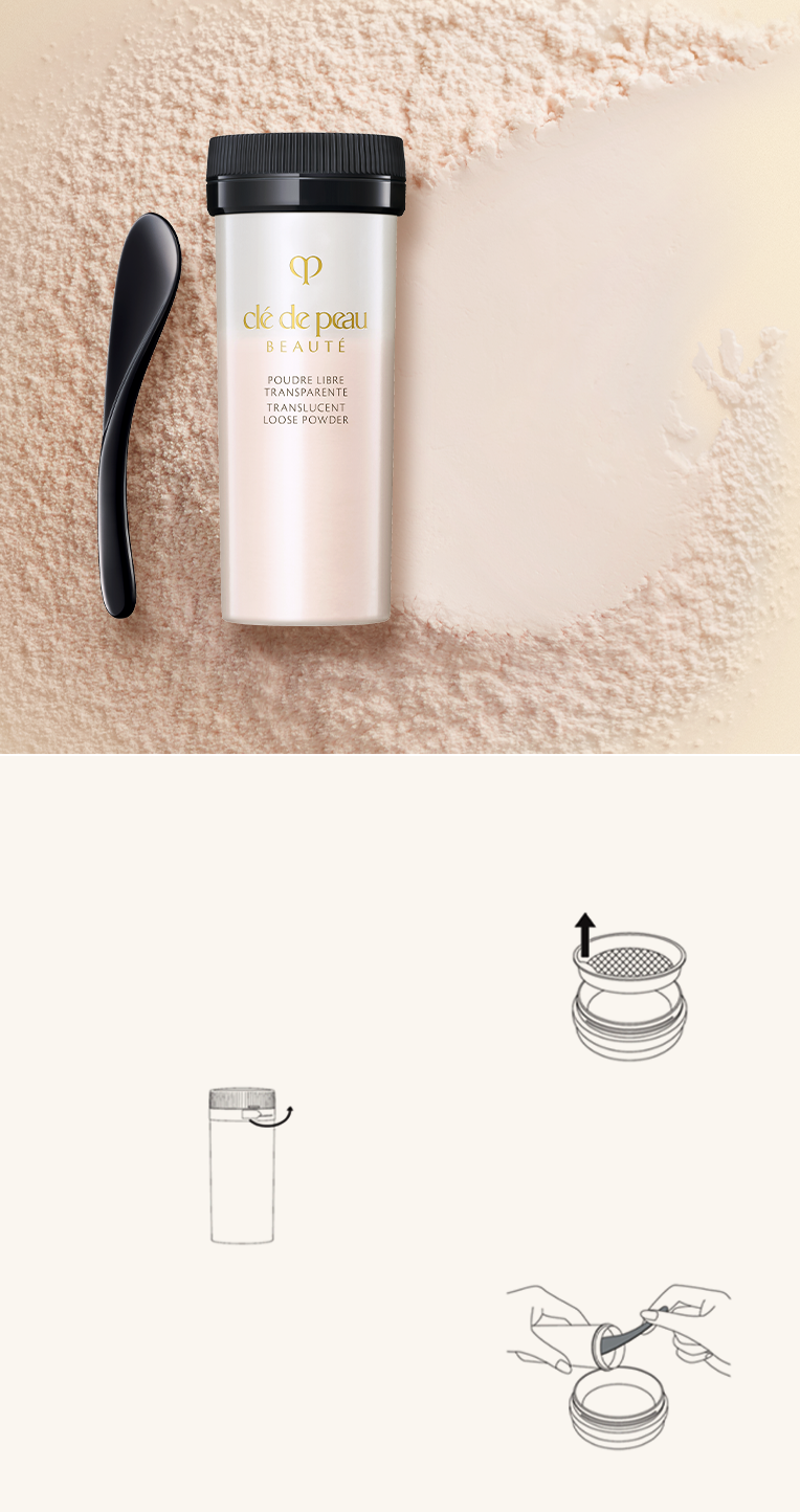Translucent loose powder refill reuse